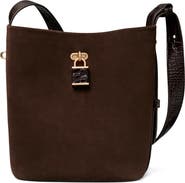 Tory Burch Lock Suede Slim Medium Bucket Bag