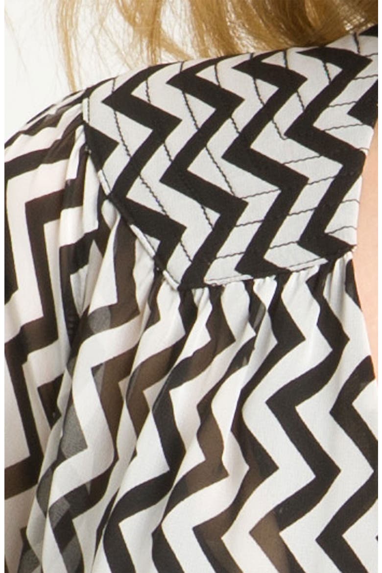 Sheer V-Neck Blouse (Nordstrom Exclusive), Alternate, color, CHEVRON