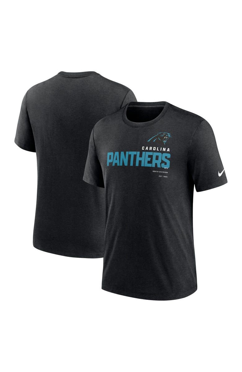 Nike Men's Nike Heather Black Carolina Panthers Team Tri-Blend T-Shirt, Main, color, 