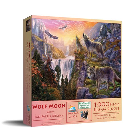 Wolf Sun/Wolf Moon 1000 piece Jigsaw Puzzle for Adults