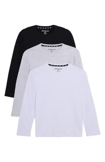 X-ray Xray Kids' 3-pack Long Sleeve Cotton T-shirts In Multi