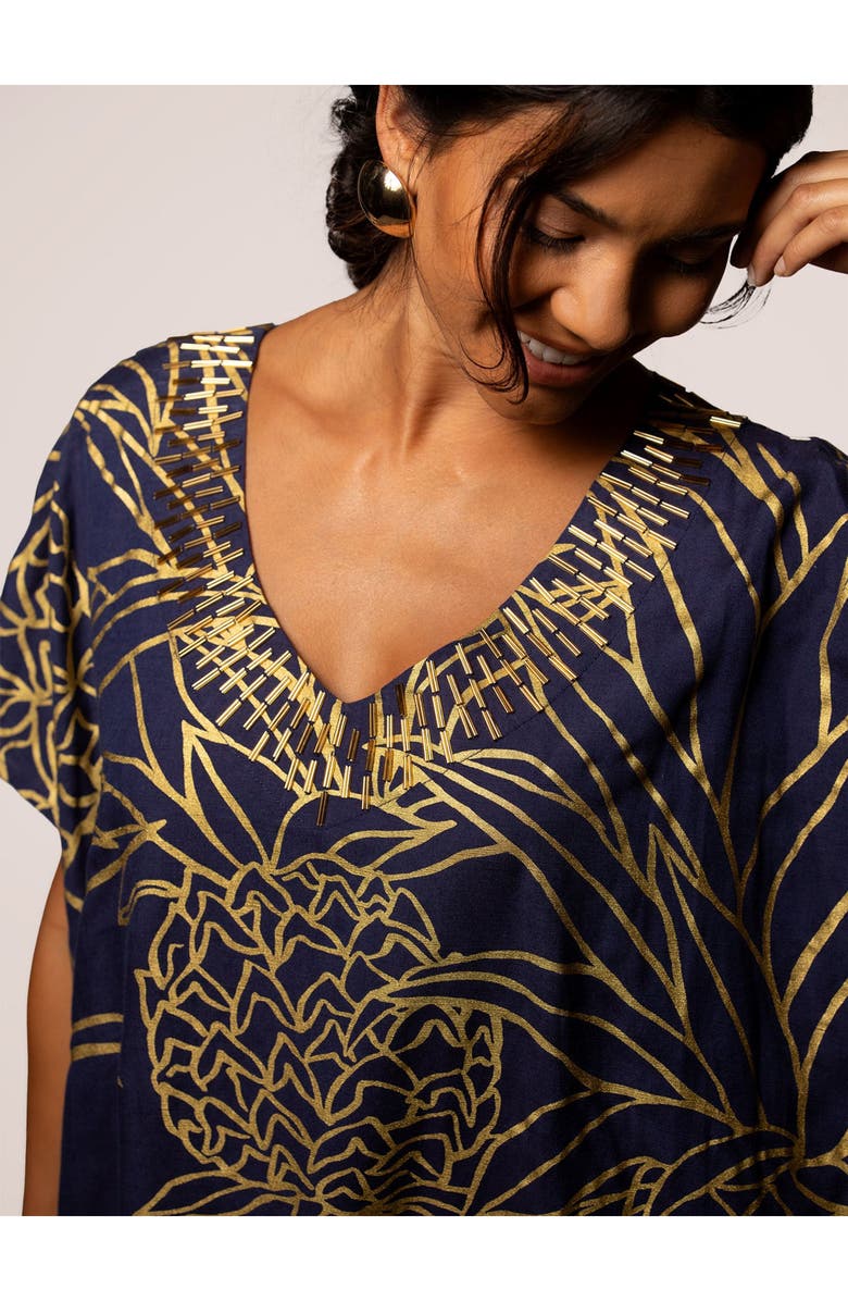 Tori Richard Pineapple Isle Amari Caftan, Alternate, color,