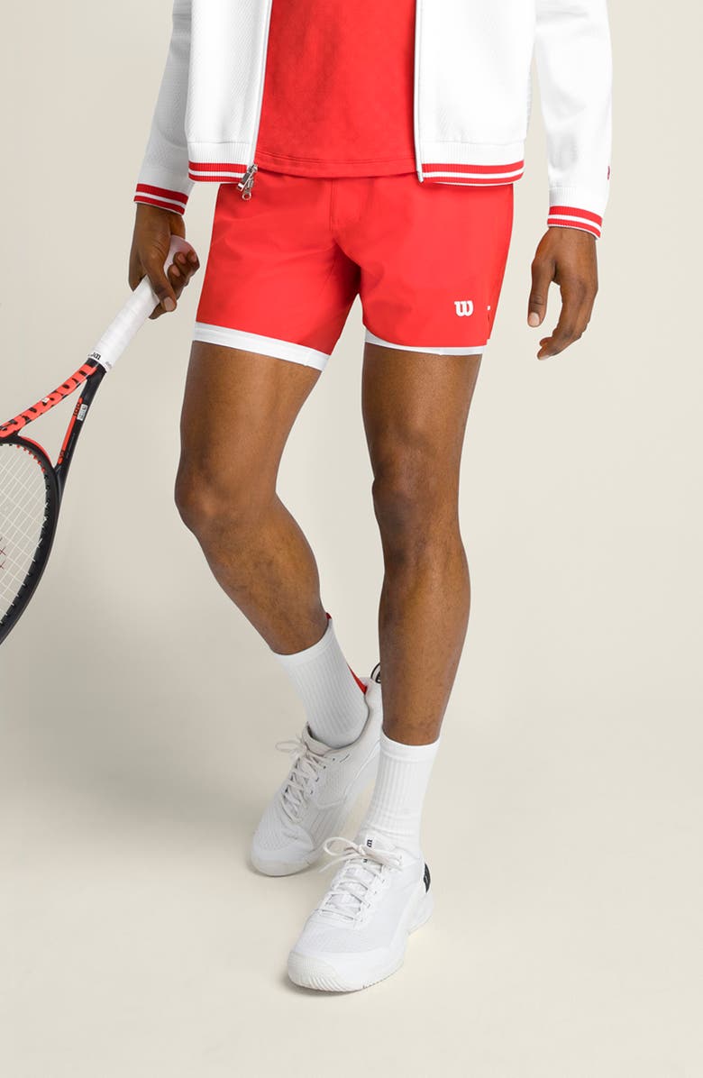 WILSON Tournament V2 Tennis Shorts, Alternate, color, Infrared
