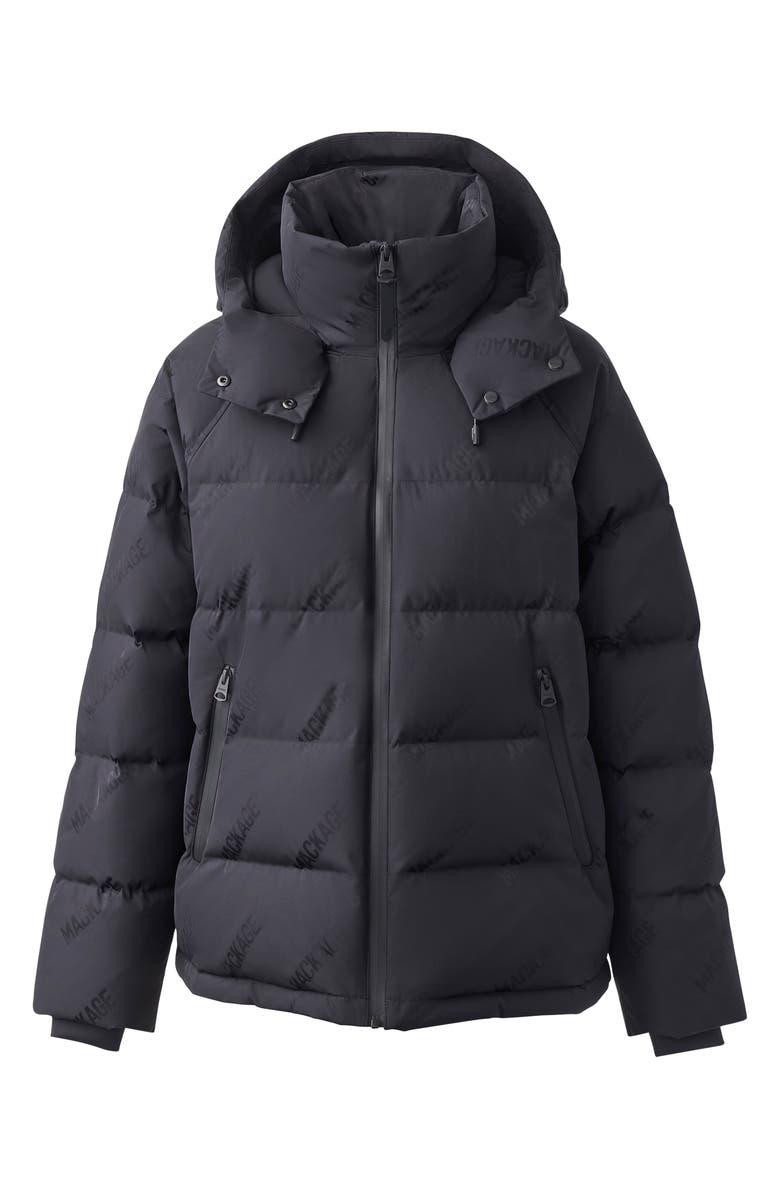 Mackage Edana City MG Logo Jacquard 800 Fill Power Down Puffer Coat with Removable Hood, Alternate, color,