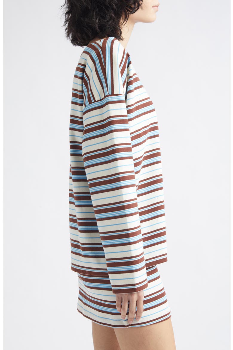 Nadine Striped Cotton Top, Alternate, color, CHOCOLATE MULTI STRIPE