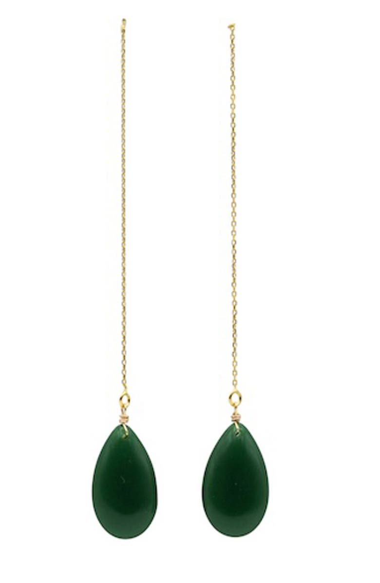 seree Waterdrop green drop earrings, Alternate, color, Bright Green