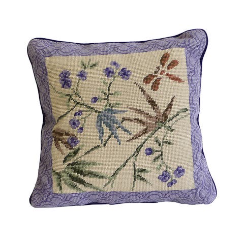Shadows Needlepoint Accent Pillow 14" x 14"