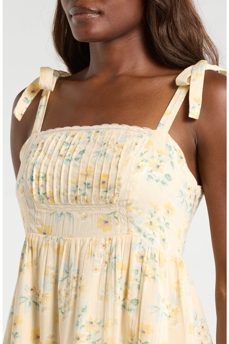 Tie Strap Sleeveless Midi Dress, Alternate, color, YELLOW FLORAL