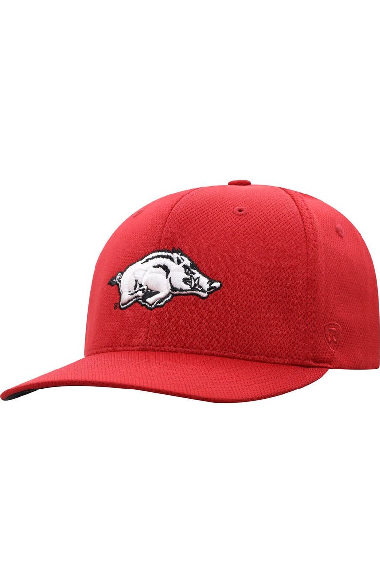 TOP OF THE WORLD Men's Top of the World Cardinal Arkansas Razorbacks Reflex Logo Flex Hat, Main, color, Cardinal