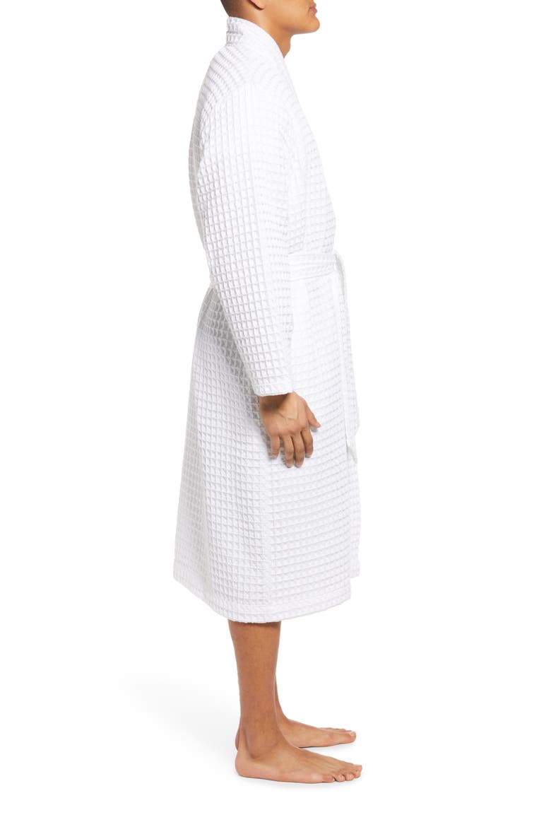 Modern Waffle Robe, Alternate, color, WHITE