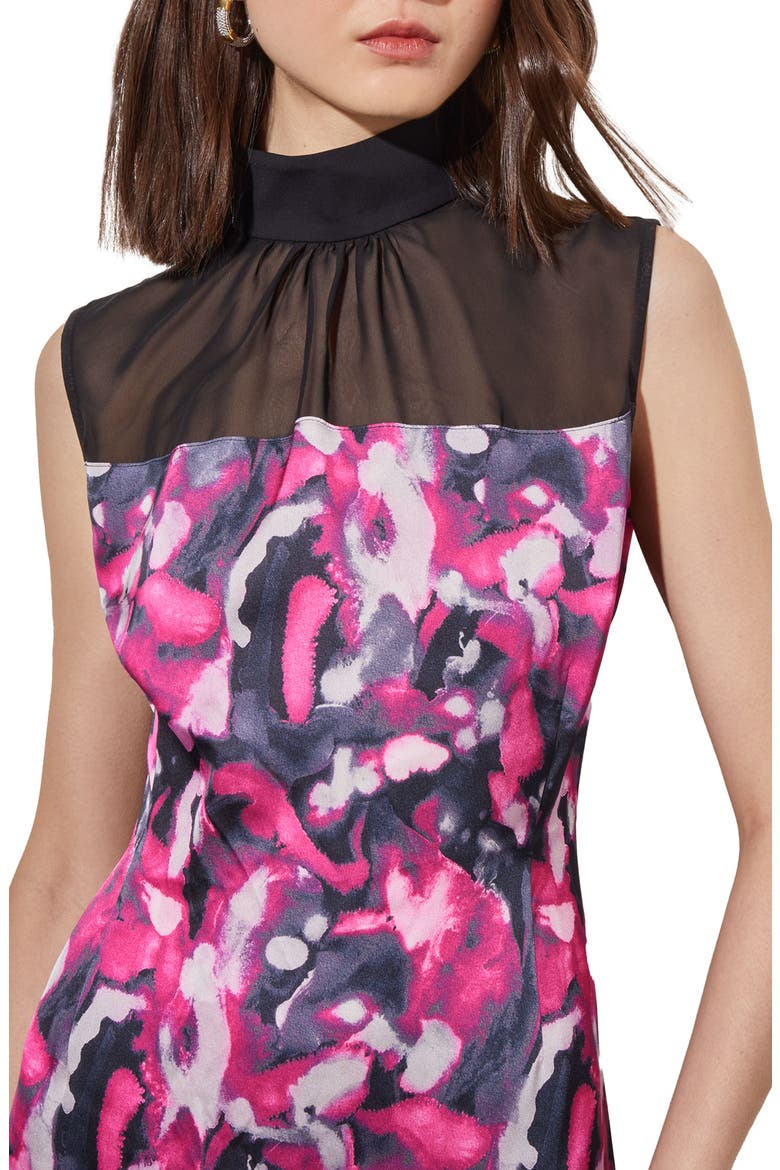Abstract Floral Mixed Media Midi Dress, Alternate, color, MLBY/ GNT/ BIV