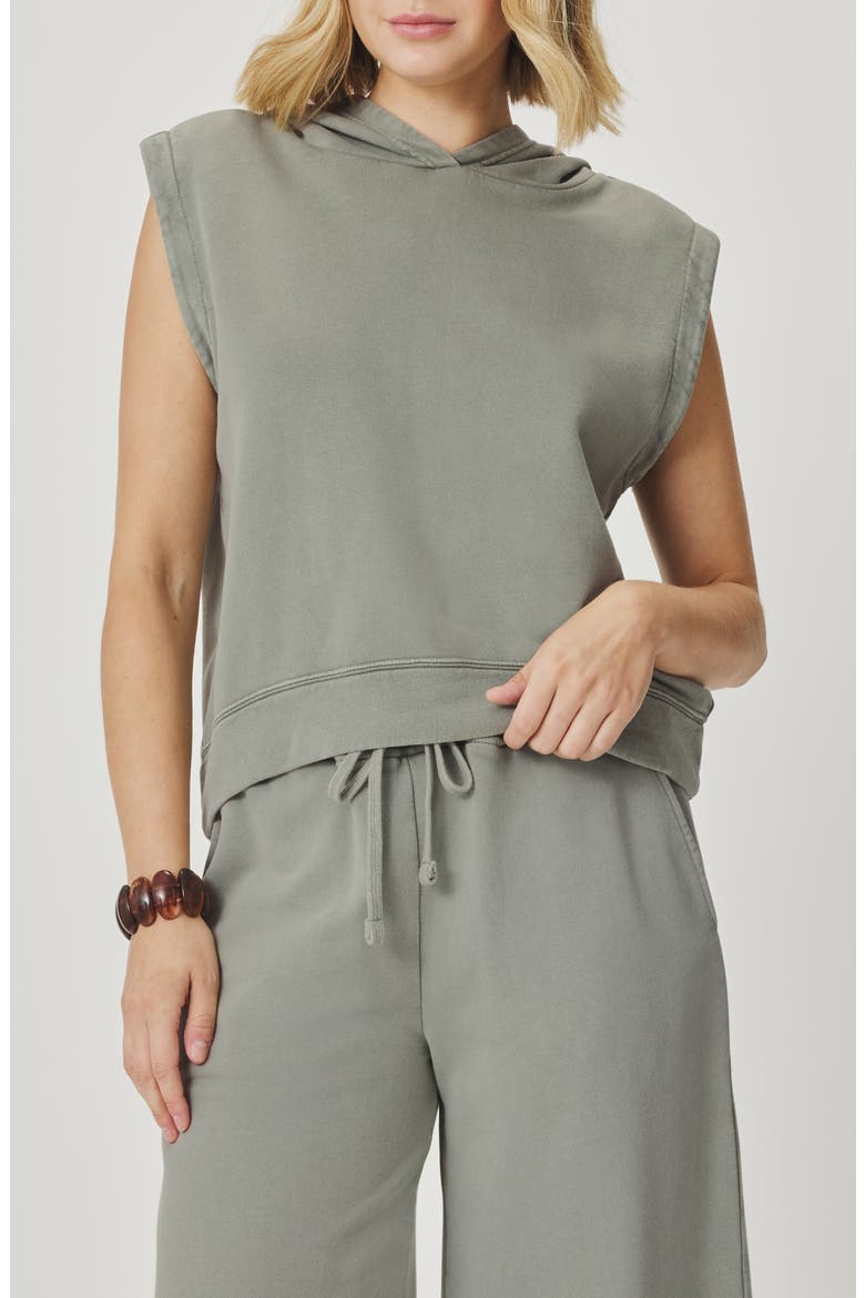 Greta Terry Sleeveless Hoodie, Main, color, EUCALYPTUS GREEN