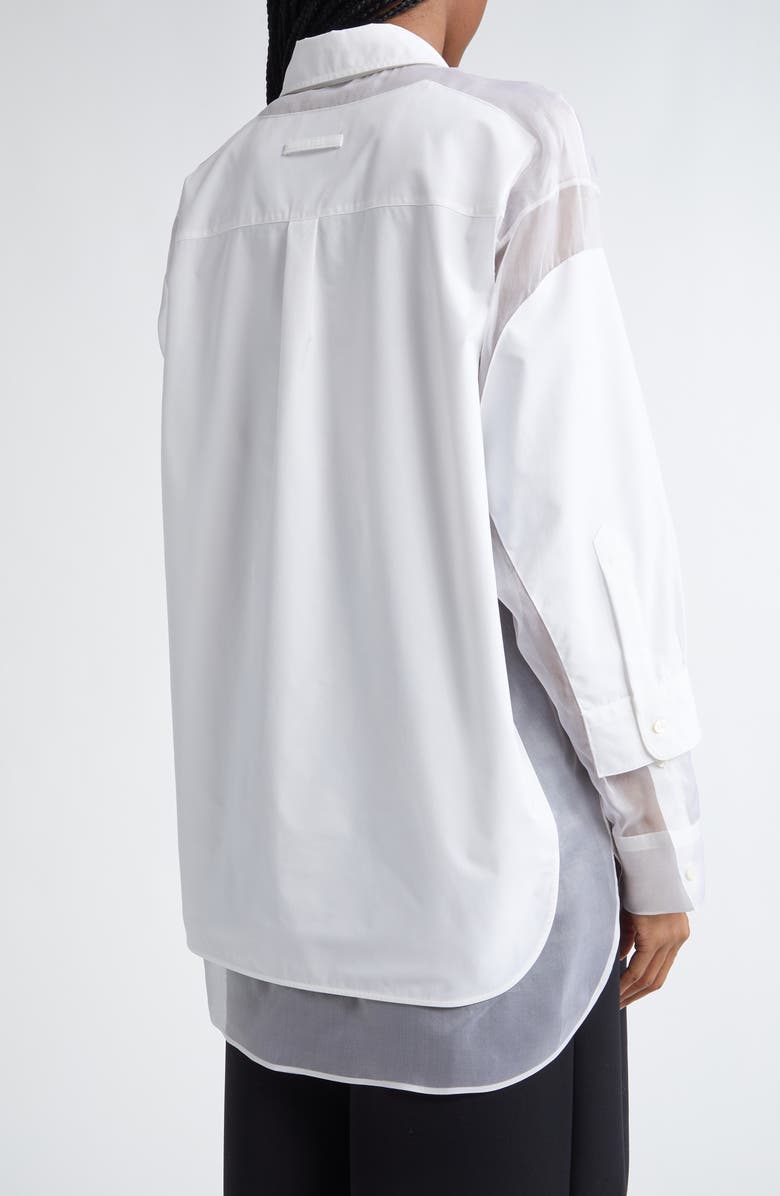 Jean Paul Gaultier The Petit Grand Mixed Media Button-Up Shirt, Alternate, color, 