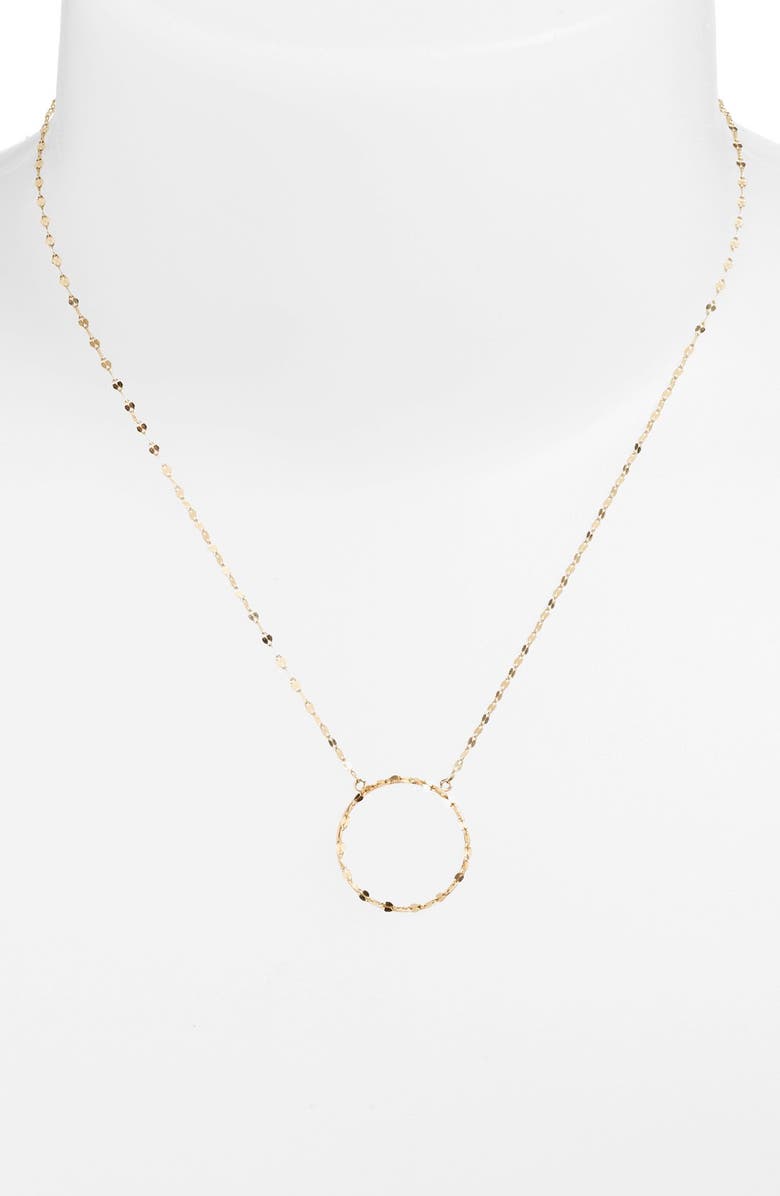 LANA Jewelry 'Blake' Medium Circle Pendant Necklace, Main, color, Yellow Gold