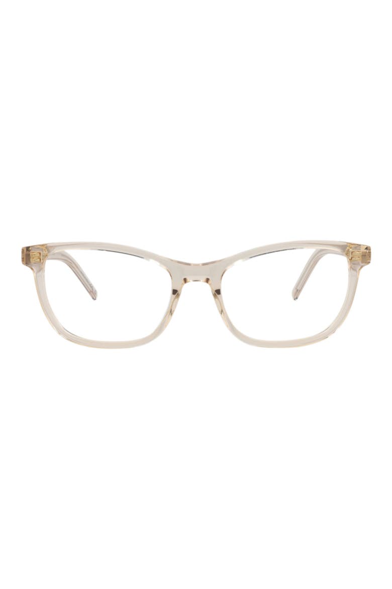 54mm Square Optical Glasses, Main, color, NUDE NUDE TRANSPARENT