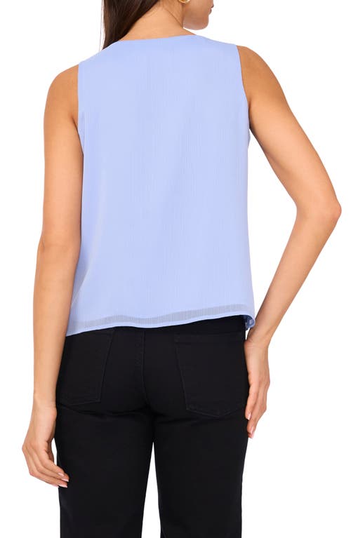 Vince Camuto Ruffle Neck Sleeveless Top In Blue