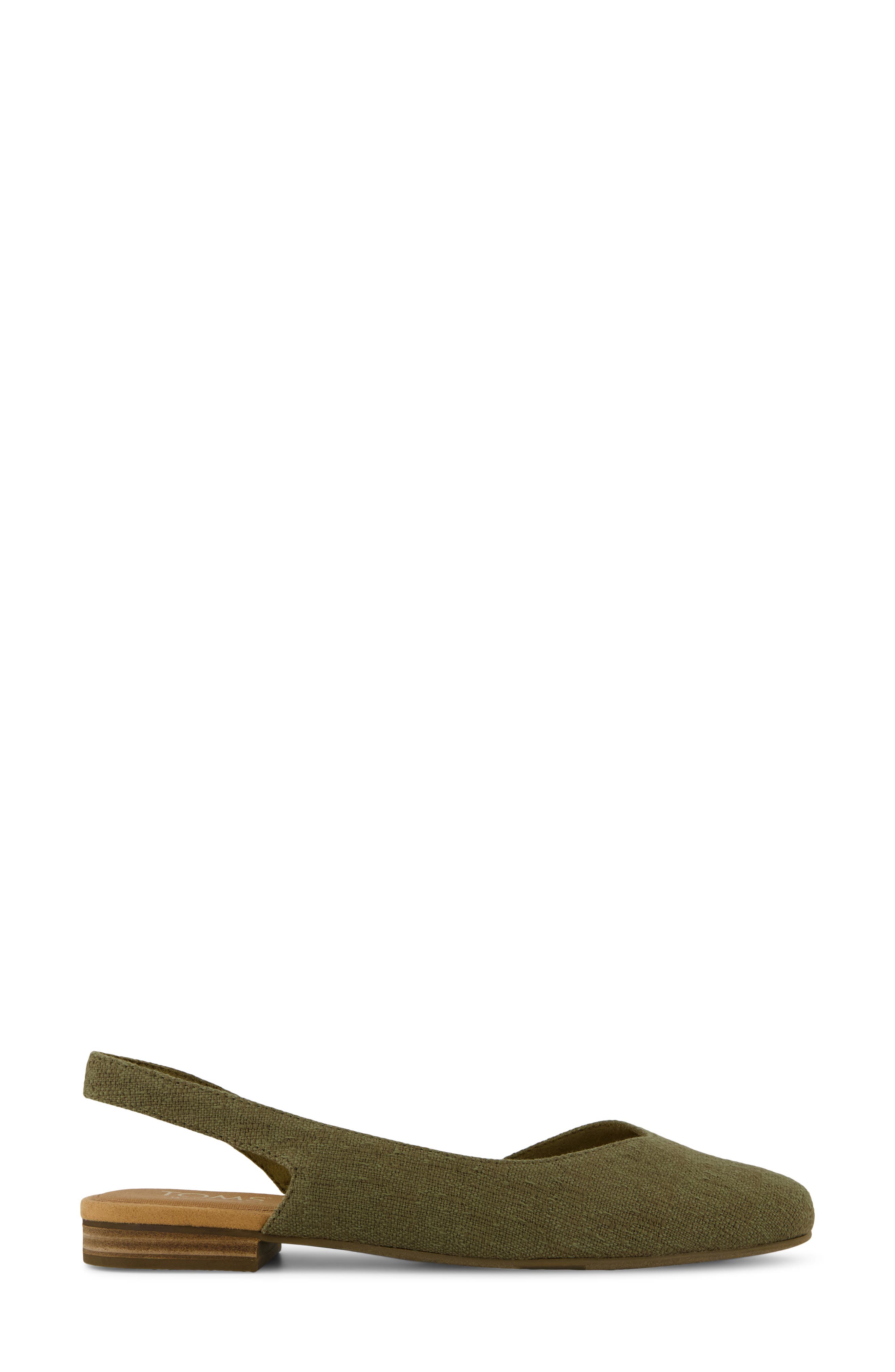 TOMS Alene Slingback Half d'Orsay Flat, Alternate, color, Medium Green