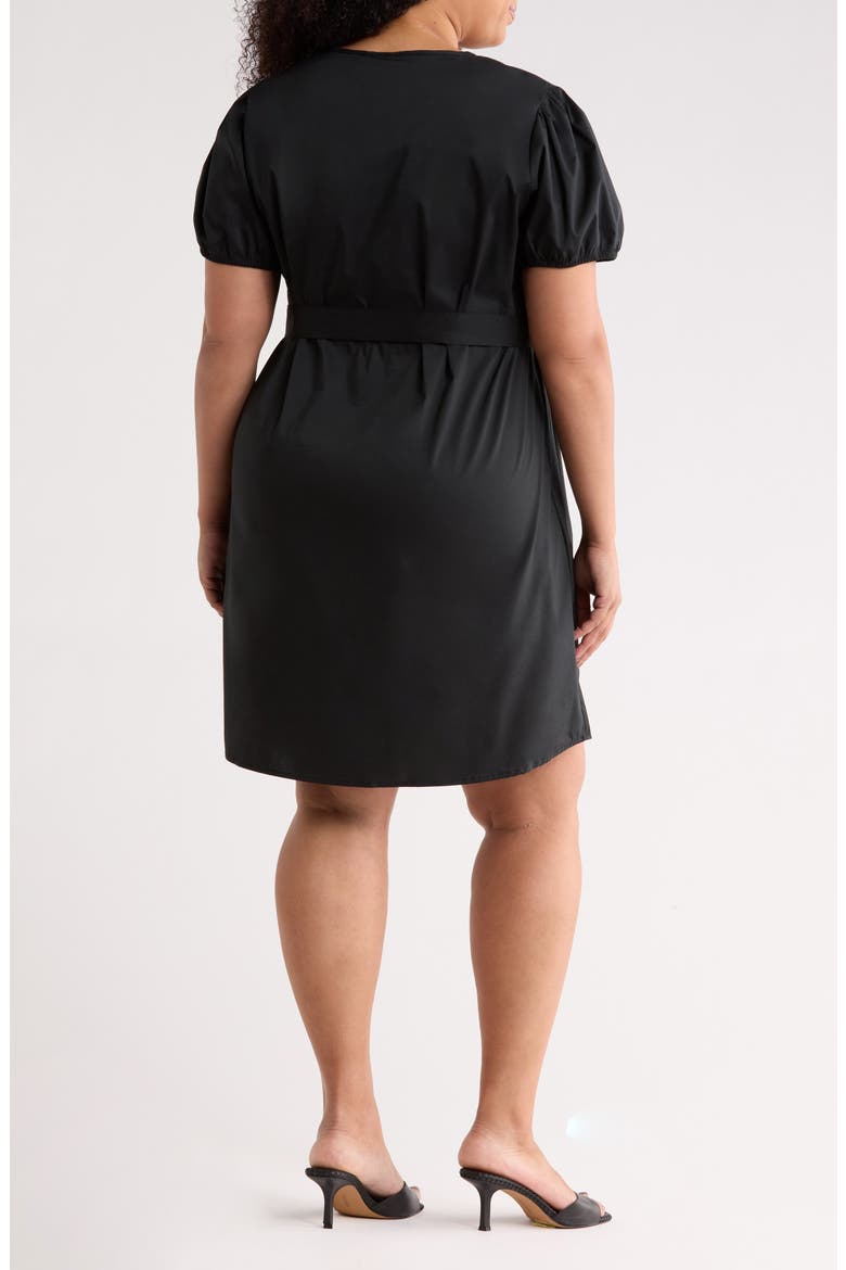Tie Waist Dress, Alternate, color, BLACK