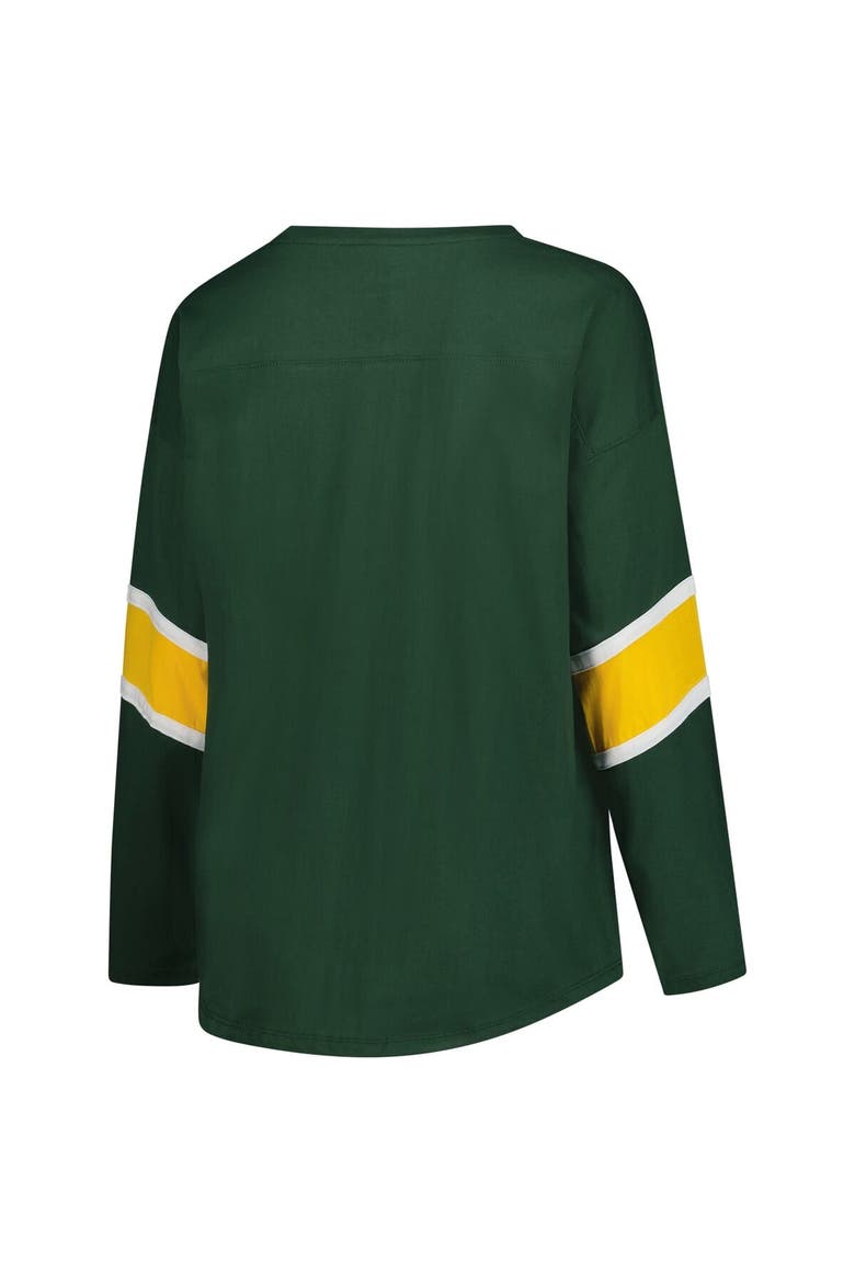 Women's Fanatics Green Green Bay Packers Plus Size Redzone 3/4-Sleeve Scoop Neck T-Shirt, Alternate, color, Green