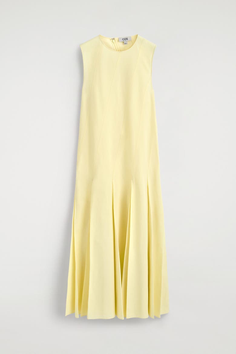 Pleated Cotton-linen Maxi Dress, Alternate, color, YELLOW