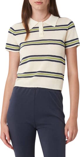 トップス TIGHTBOOTH STRIPE KNIT OPEN POLO OLIVE STRIPE KNIT OPEN POLO - TIGHTBOOTH® タイトブース