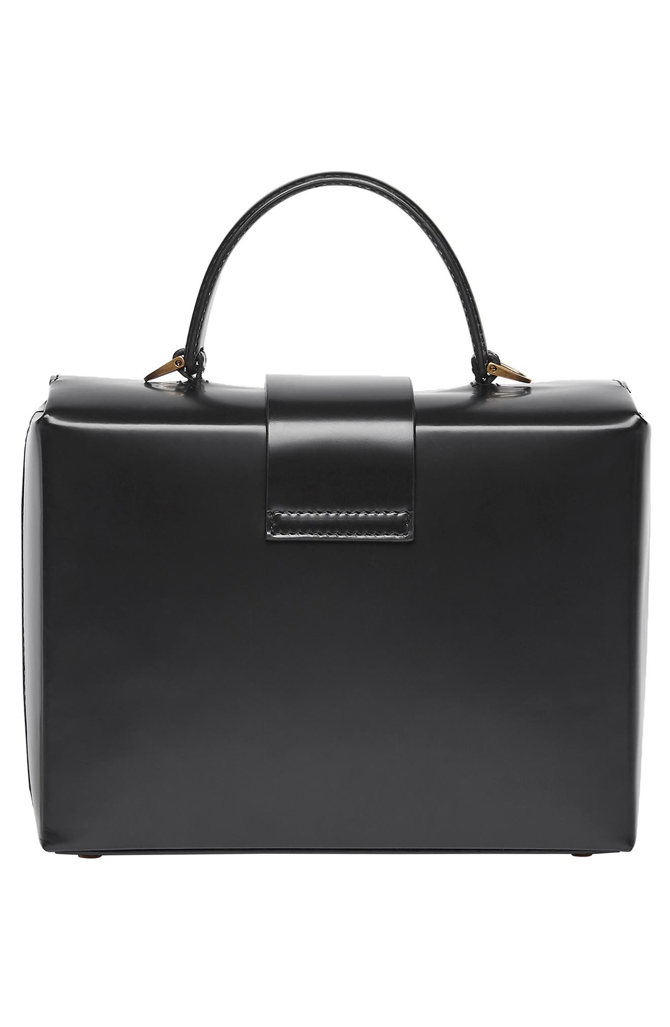 FERRAGAMO Trifolio Leather Train Case, Alternate, color, 