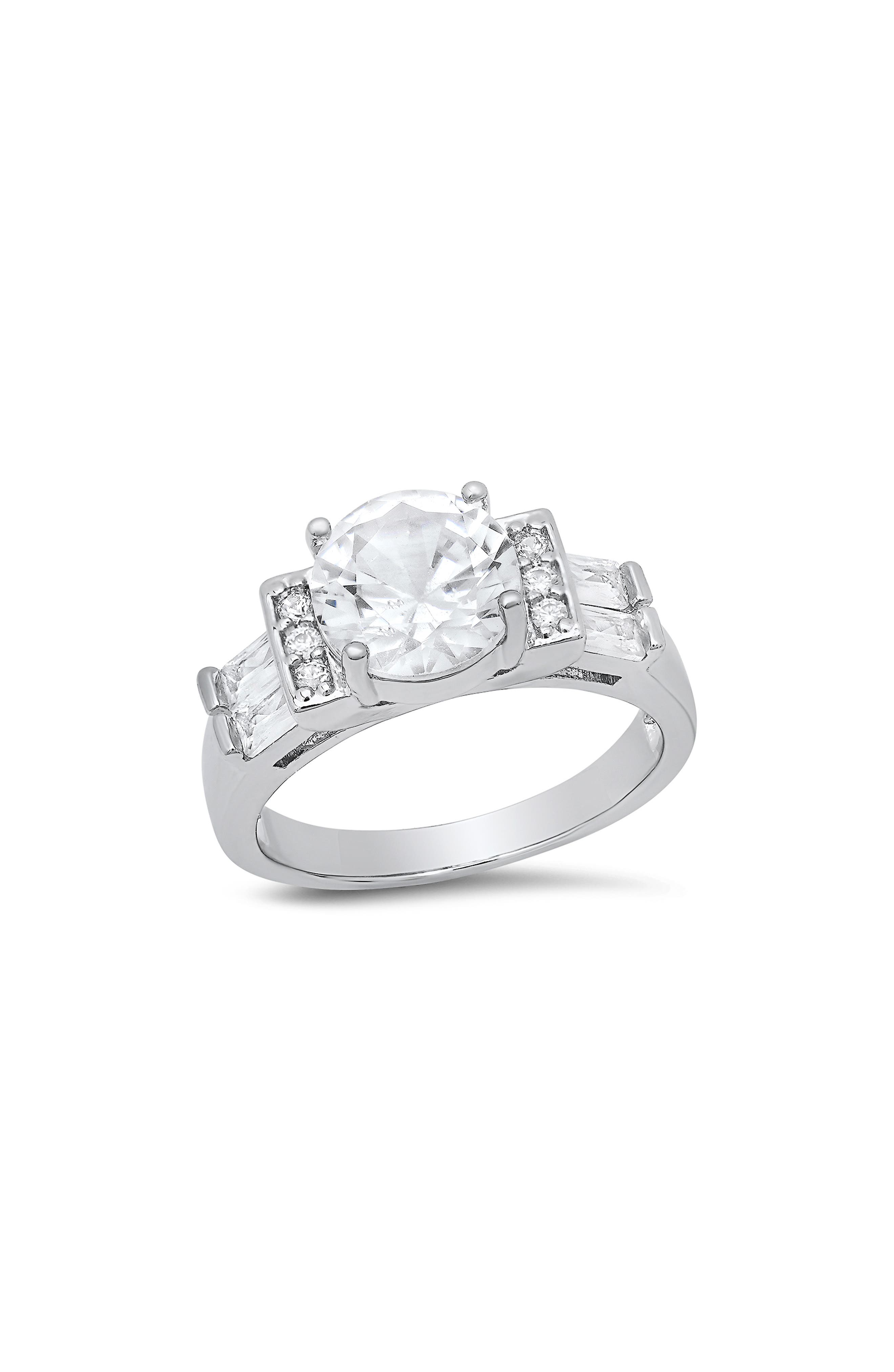 HMY JEWELRY Round Cubic Zirconia Engagement Ring