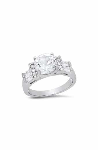 Round Cubic Zirconia Engagement Ring