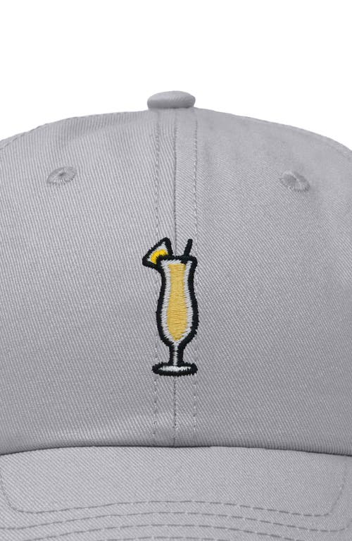 Dalix Pina Colada Embroidered Dad Cap In Gray