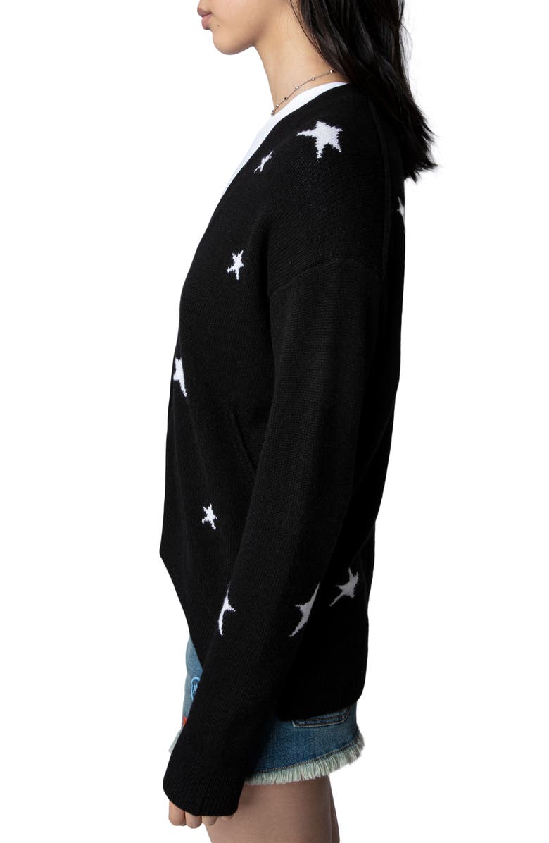 Zadig & Voltaire Mirka Star Cashmere Cardigan, Alternate, color, 