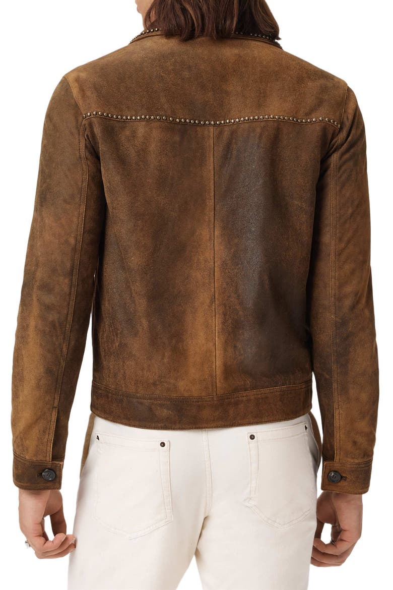 Carson Stud Detail Suede Jacket, Alternate, color, TOFFEE