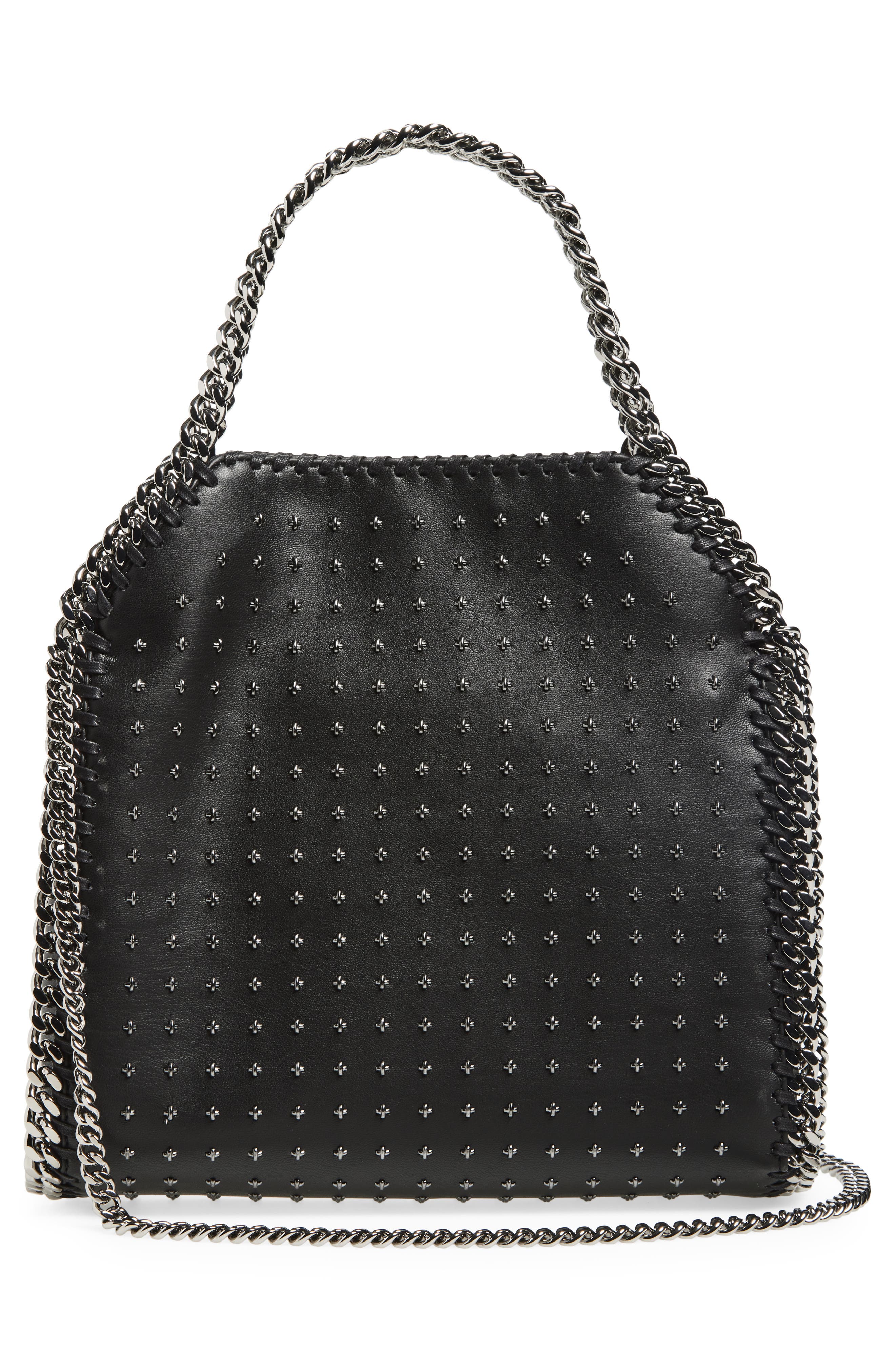 Stella McCartney Mini Rock New York Falabella Shoulder Bag, Alternate, color, Black