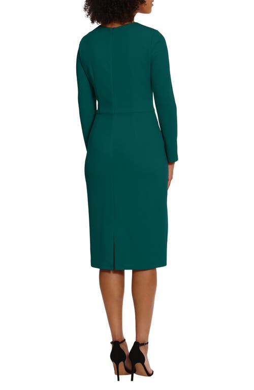 Maggy London Long Sleeve Sheath Dress In Green
