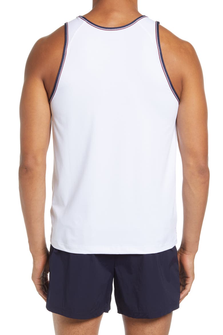 Men's Reign Retro Performance Tank, Alternate, color, BRIGHT WHITE