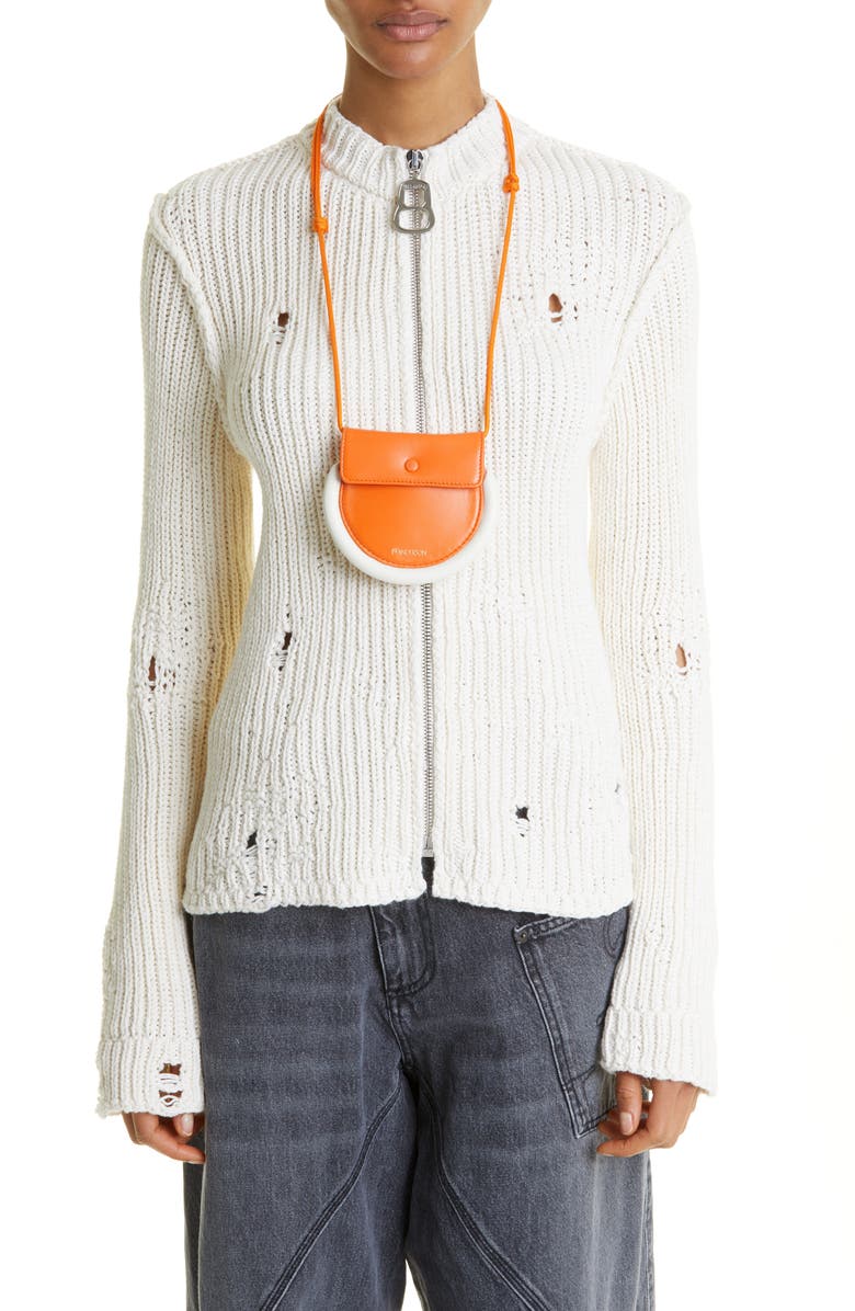 JW Anderson Nano Bumper Moon Leather Crossbody Bag, Alternate, color, 