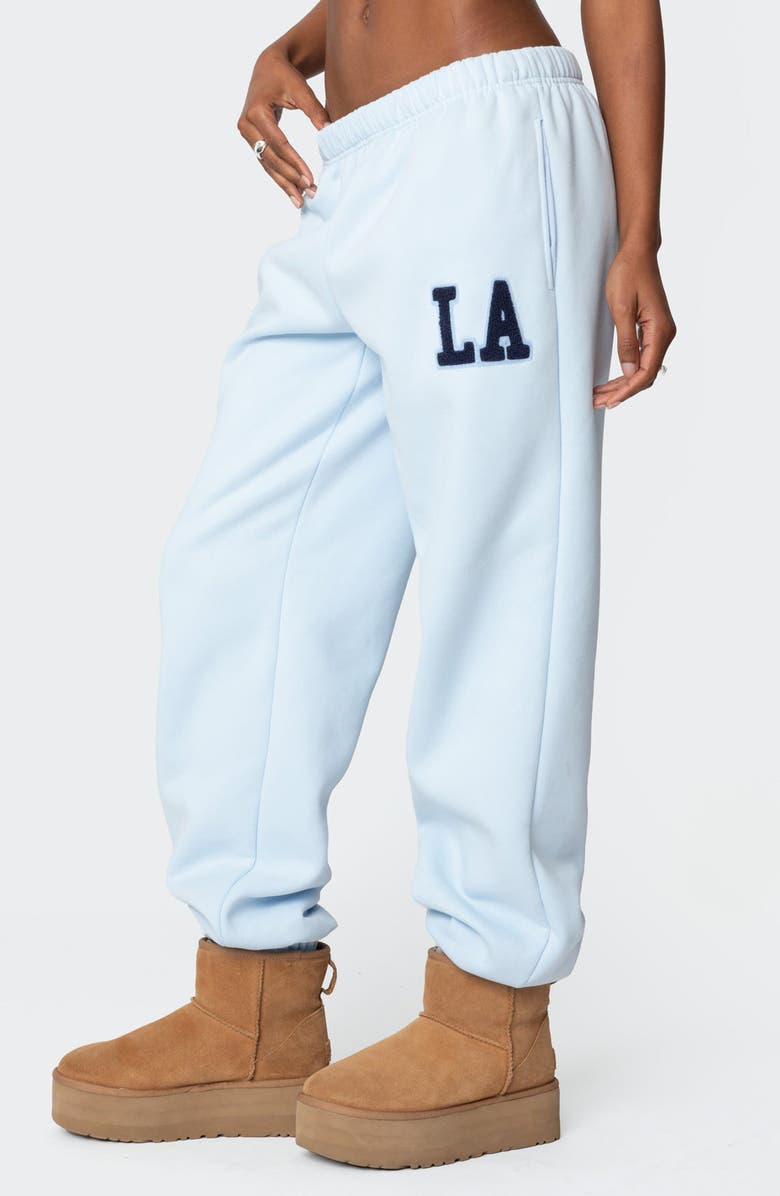 EDIKTED LA Love Relaxed Fit Sweatpants, Alternate, color, Light-Blue