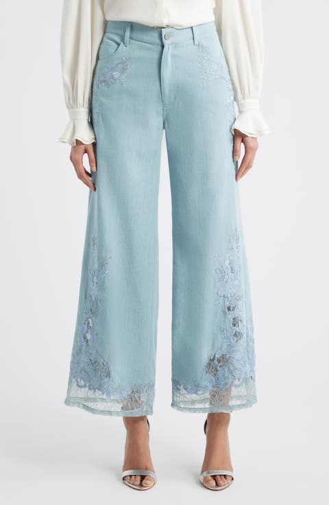 Adaline Embroidered Lace Nonstretch Jeans