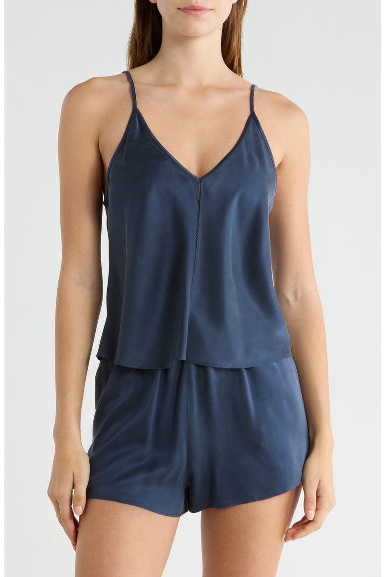 Ladder Stitch Washable Silk Camisole, Main, color, DEEP BLUE