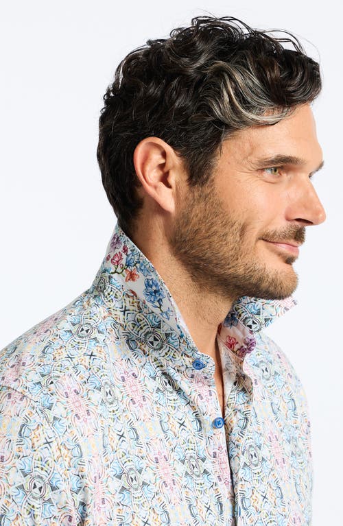 Robert Graham Gomera Printed Long Sleeve Button Front Shirt In Ivory Multi
