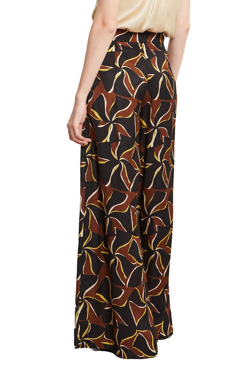 Viscose Palazzo Trousers, Alternate, color, Brown