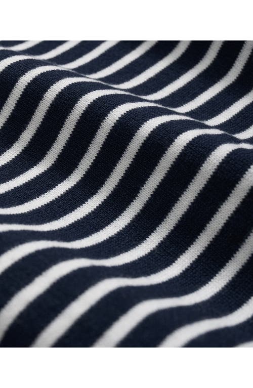 Brooks Brothers Stripe Polo Sweater In Navy Ivory Stripe