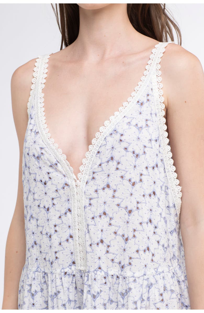 Sunday St. Tropez Marilyn Cover-Up Embroidered Mini Dress, Alternate, color, Lavender