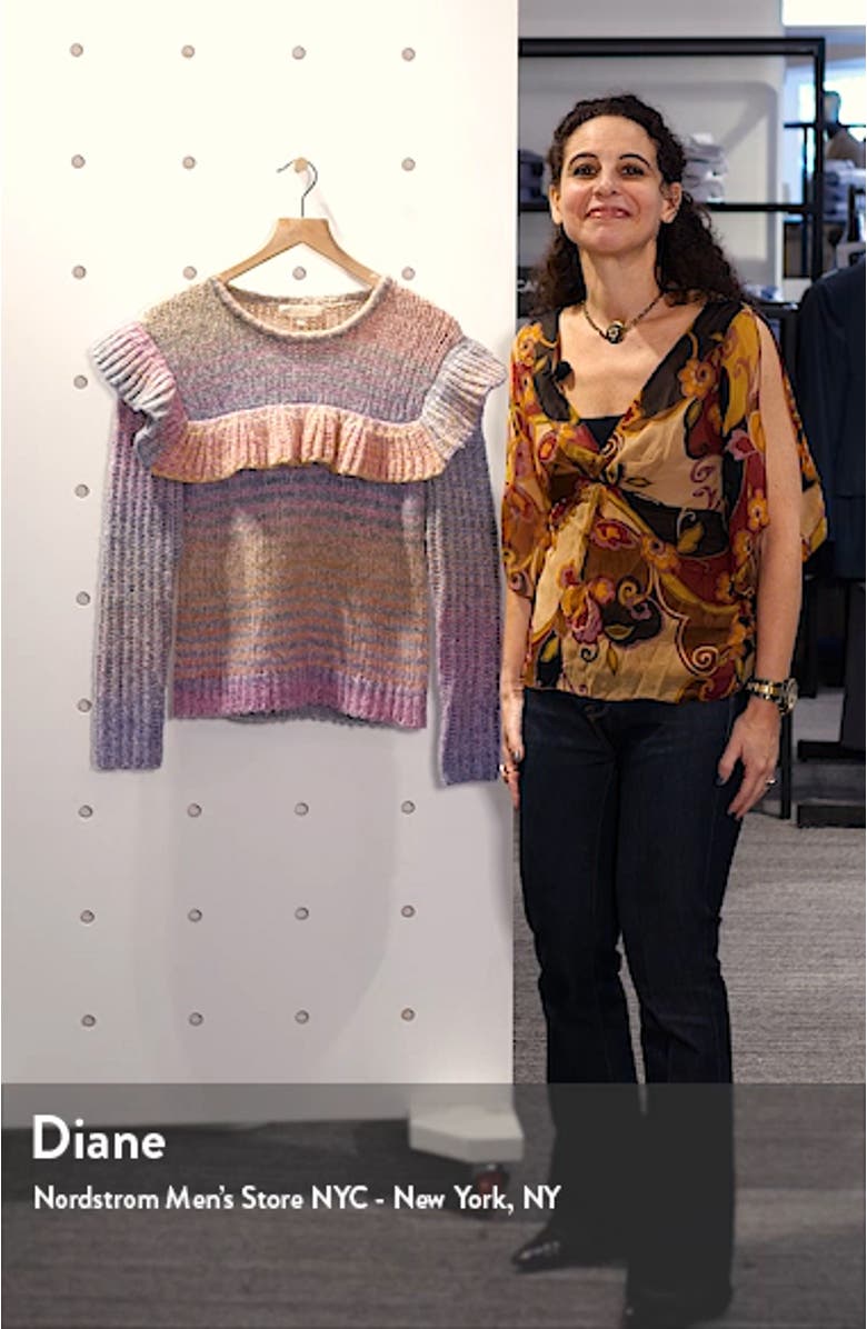 Yumi Ruffle Detail Alpaca & Merino Wool Blend Sweater, sales video thumbnail