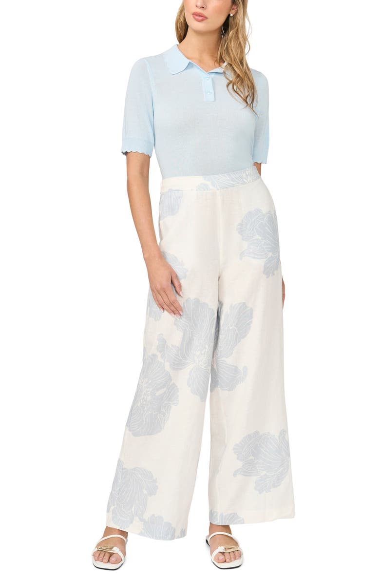 Halogen<sup>®</sup> Easy Wide Leg Linen Blend Pants, Alternate, color, Airy Blue