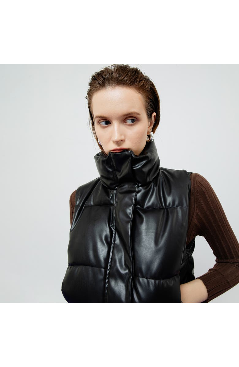 ATS Riley Quilted Leather Vest, Alternate, color, Black