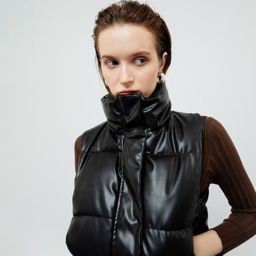 Ats Riley Quilted Leather Vest In Black