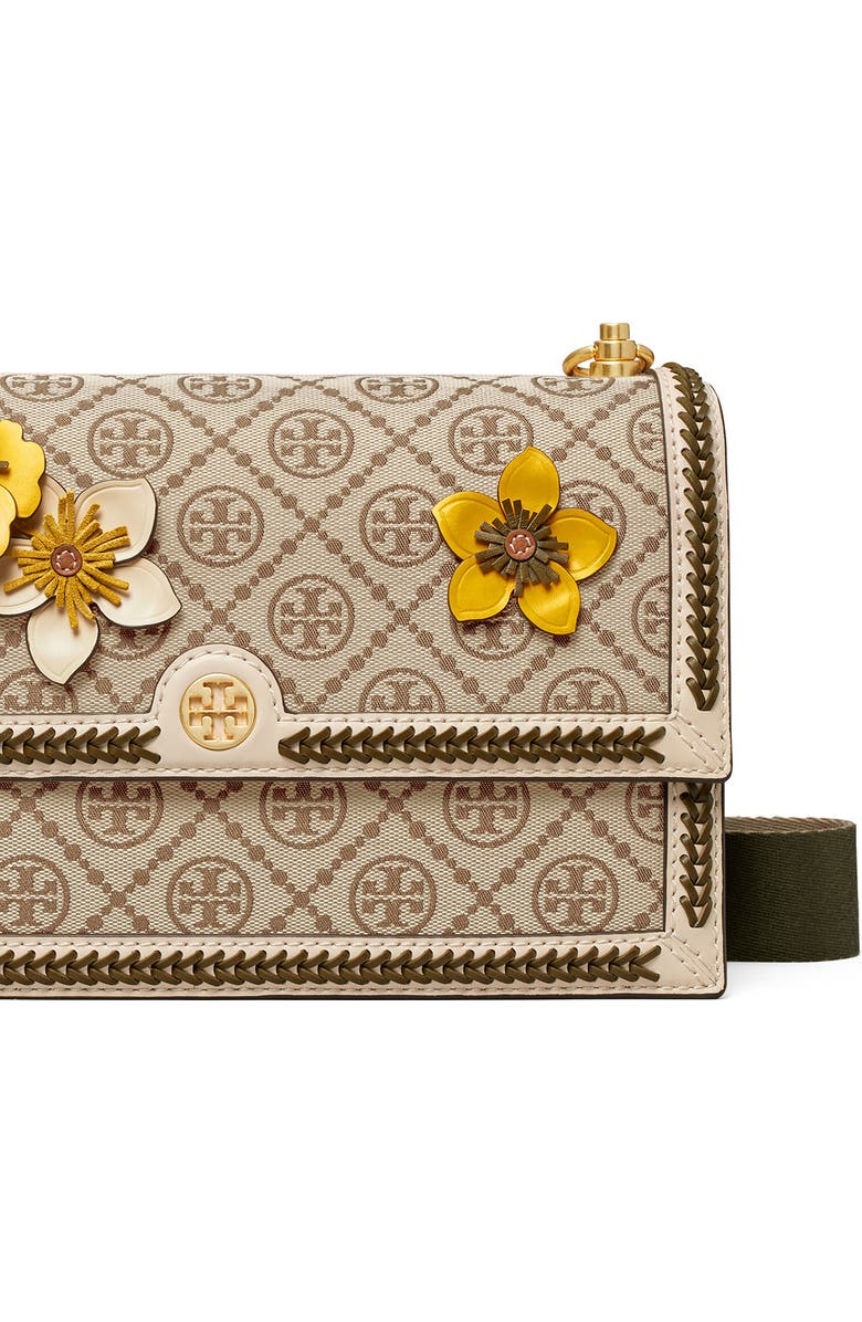 Tory Burch T Monogram Braided Floral Shoulder Bag, Alternate, color,