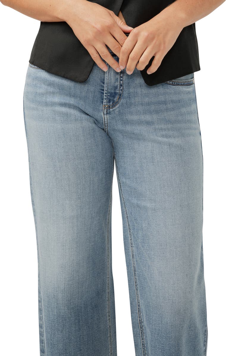 Silver Jeans Co. Suki Curvy Raw Hem Mid Rise Ankle Wide Leg Jeans, Alternate, color, Indigo