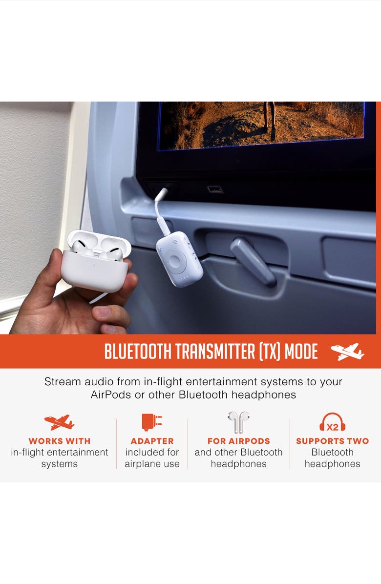 MEE audio Connect Air Pro 2-in-1 Bluetooth Wireless Audio Transmitter 
Receiver, Alternate, color, White