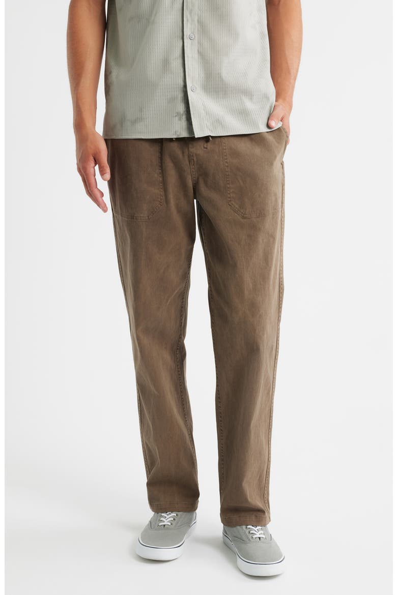 Made to Fade Stretch Cotton Drawstring Pants, Main, color, WASHED BROWN